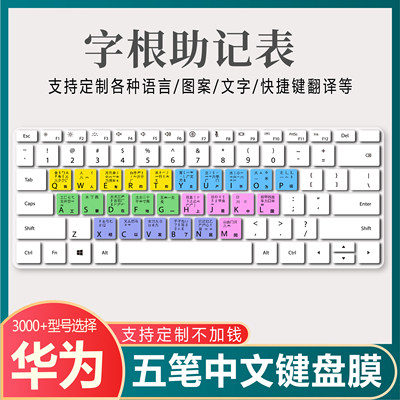 适用华为MateBook D14笔记本键盘膜14寸电脑NblL-WFP9五笔双拼音