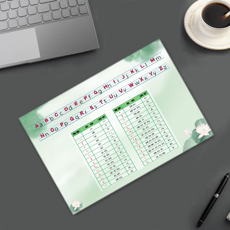 鼠标垫快捷键小写拼音字母笔画图五笔口诀表卡通可爱初学练习定制