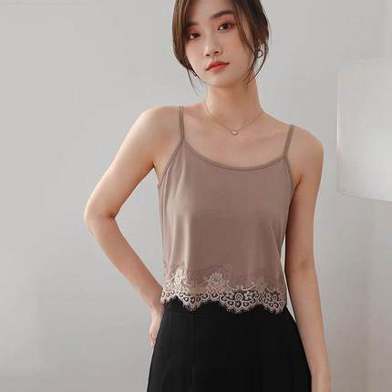 蕾丝小吊带纯欲风背心女夏季露脐性感裹胸显瘦短款上衣小众设计感