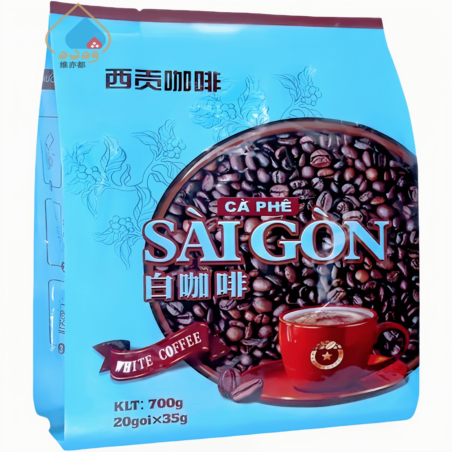 西贡三合一速溶白咖啡700g