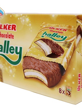 优客Halley哈雷椰子味夹心巧克力派224g可可脂零食哈萨克斯坦进口