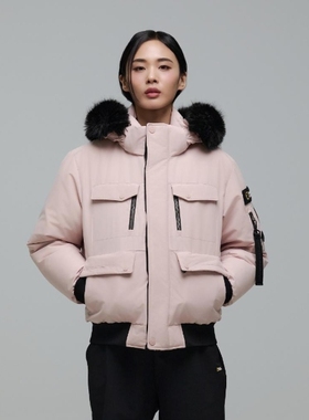 NATIONAL/国家地理 韩国代购直邮特价女连帽鹅绒羽绒服N244WDW030