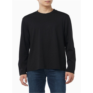 棉质圆领长袖 直邮25秋男休闲百搭经典 T恤4RD007G JEANS韩国代购