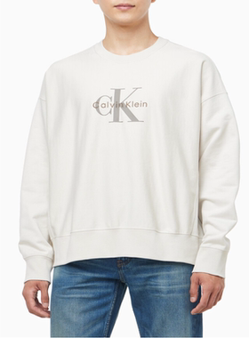 CK JEANS 韩国代购直邮25秋男士休闲刺绣印花宽松圆领卫衣4RD234G