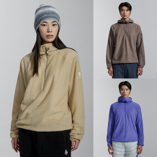 BLACKYAK/布来亚克韩国代购26秋男女款户外保暖运动半拉链连帽衫