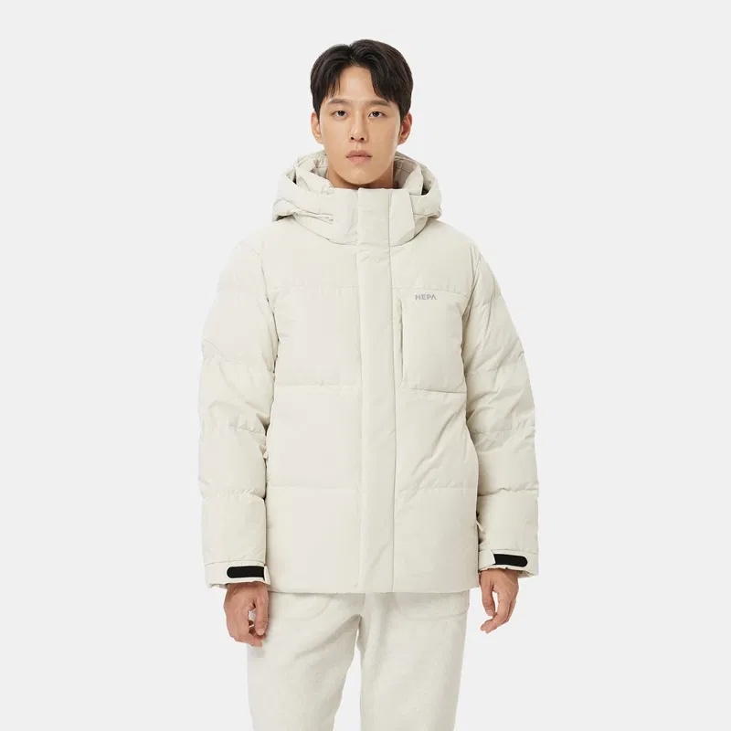 NEPA 韩国代购直邮25冬男女户外简约保暖连帽鸭绒羽绒服7LF2021