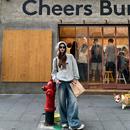 灰色连帽套头洋气卫衣宽松设计感慵懒上衣 女韩版 YiLann新款 秋季