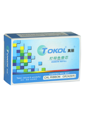 高丽色带 适用CAL.RIBBON GR24 黑色红色细黑坚固耗材色带架 双色带芯 Black/Red