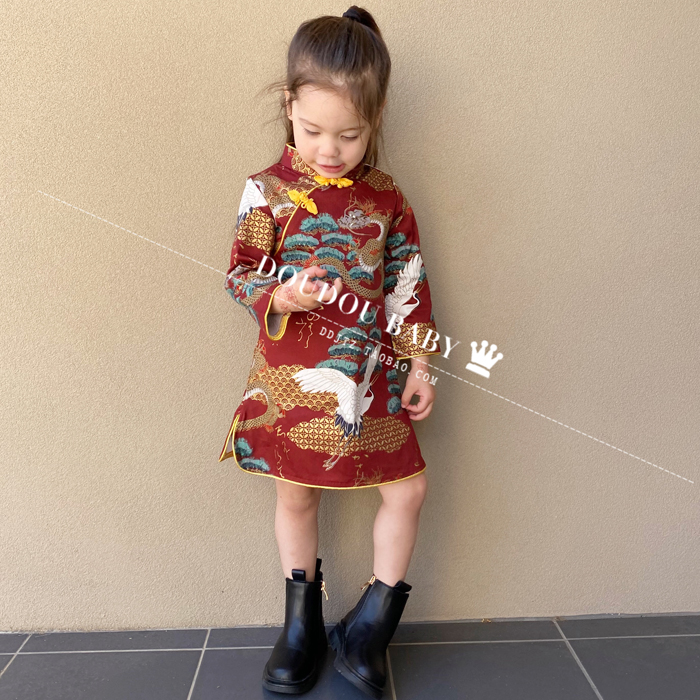 2025年新款洋气女童旗袍中国风复古唐装春夏小女孩旗袍裙连衣裙子