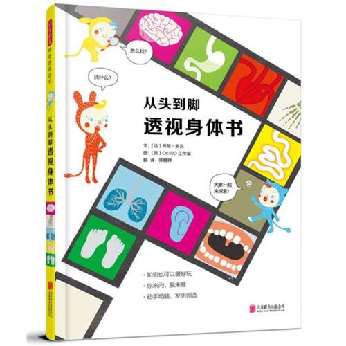 【48小时内发货】  L（精装绘本引进版）启发精选神奇透视绘本：从头到脚透视身体书 文：[法]苏菲多瓦图：[英]OKIDO工作室 北京联