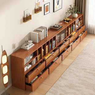 实木客厅展示柜落地柜储物柜多层储物柜模块化组合柜低书柜