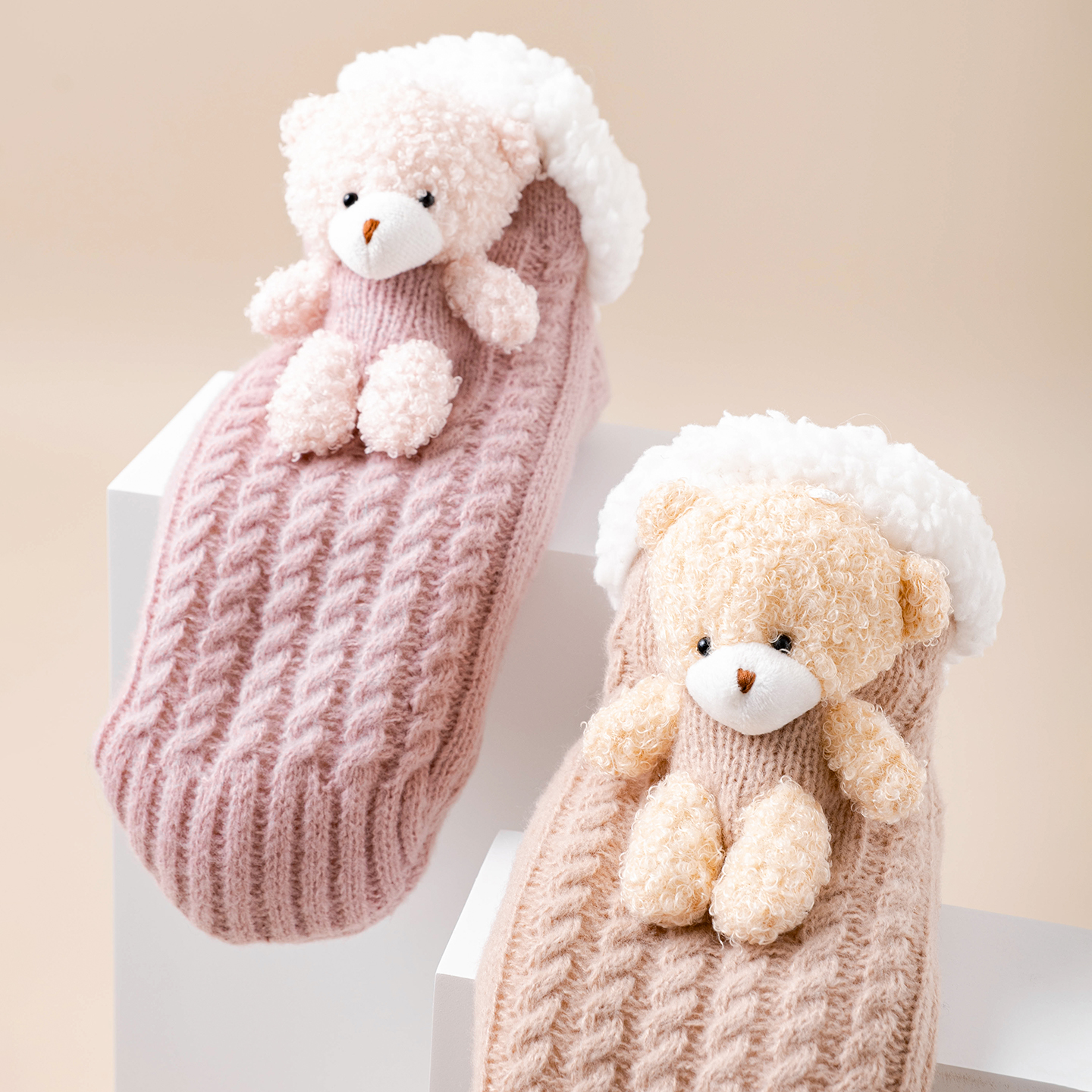 羊羔绒加绒加厚保暖短袜