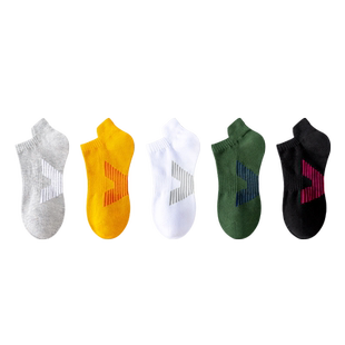 男童袜子男款短袜纯棉防臭全棉跑步男袜运动秋冬季厚大码男士船袜