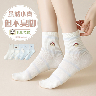 袜子女款春夏季薄纯棉防臭透气2026新款爆款女士女童女孩大童学生
