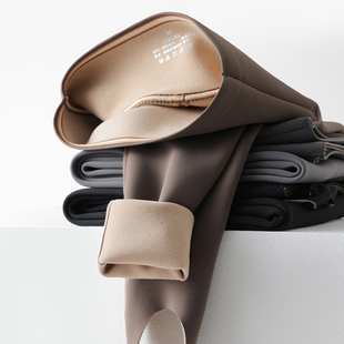 秋冬加绒加厚高腰瑜伽保暖裤 女外穿2025新款 踩脚鲨鱼裤 兔绒打底裤