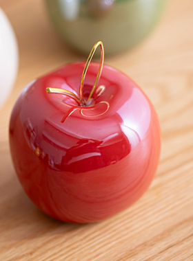 创意苹果造型红色家居桌面摆件