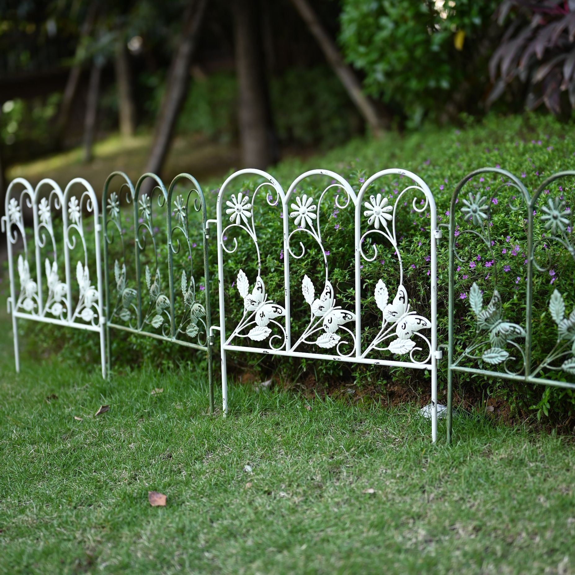 现代简约铁艺围栏户外花园小篱笆