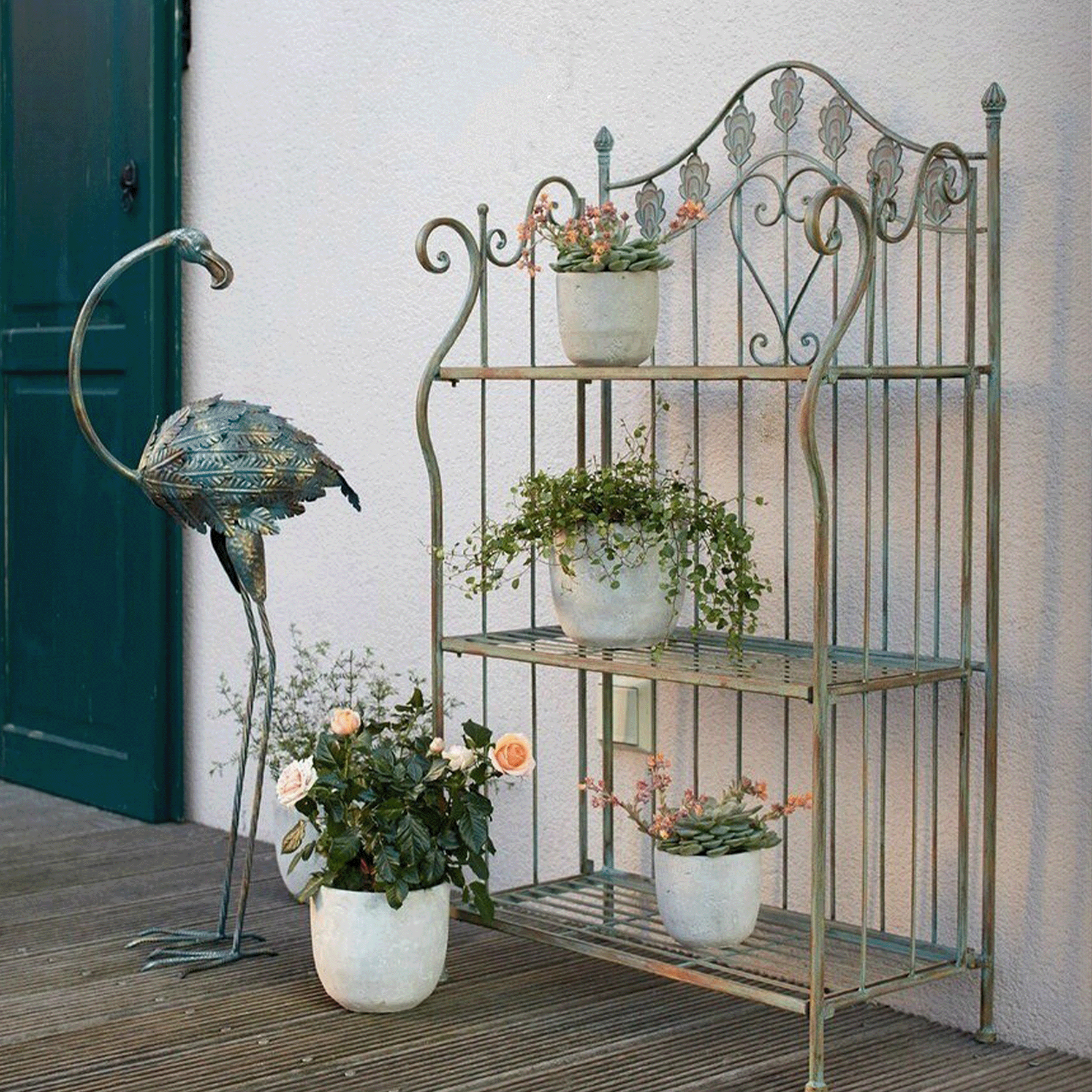 欧式复古铁艺花架户外庭院多层