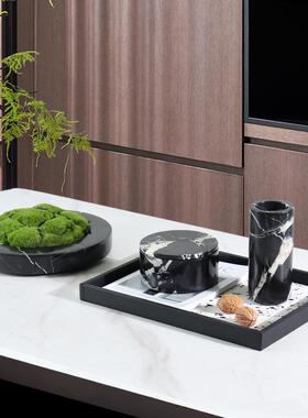 简约现代大理石花瓶摆件花盆收纳