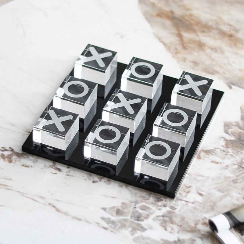 轻奢样板间售楼处水晶棋盘摆件