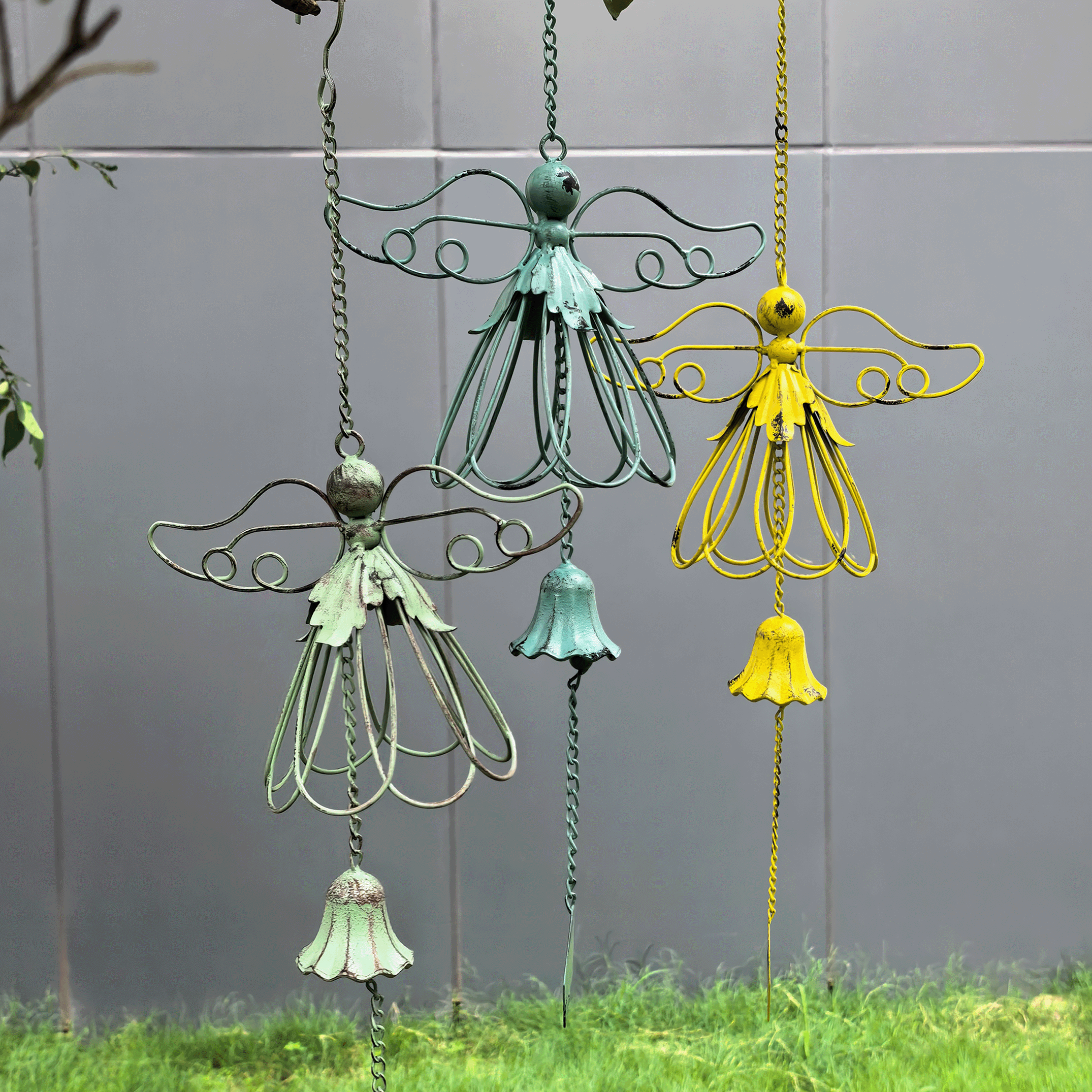 欧式铁艺天使风铃庭院花园挂饰