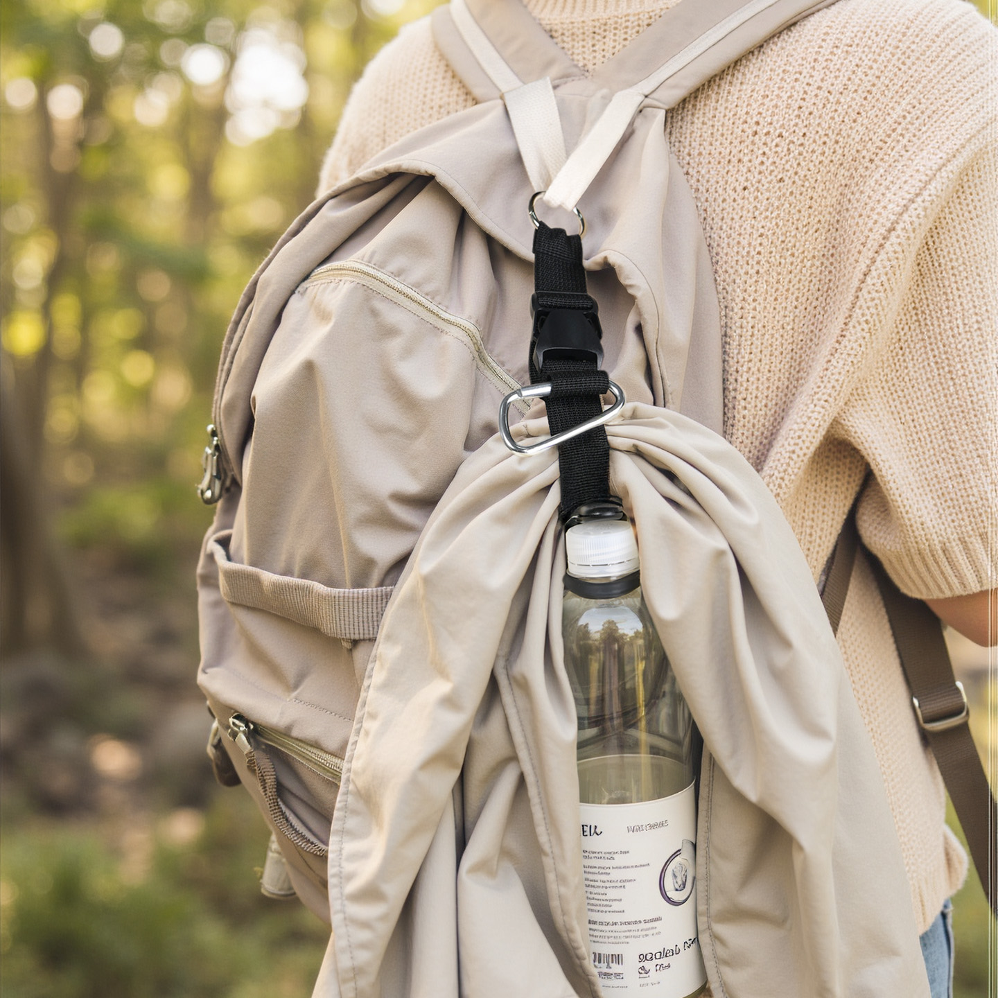 多功能绑带水瓶挂扣，自带帽子夹