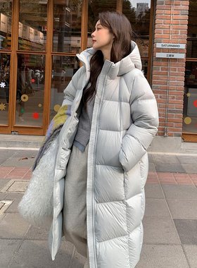 网图张贝贝情侣款冬季新款方格纯色连帽长款女连帽棉衣外贸外套