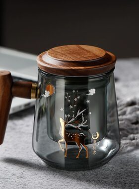 玻璃茶水分离泡茶杯耐高温