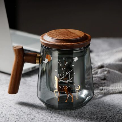 玻璃泡茶杯茶水分离杯子女士高档办公室日式过滤喝茶水杯个人专用