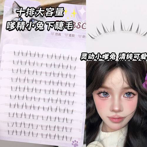 DRBSC假睫毛DR.BSC免胶嗲精兔系下睫毛自然仿真分段式眼睫毛漫画