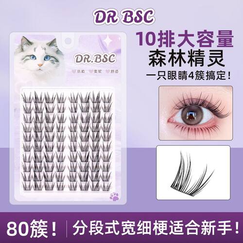 DRBSC假睫毛DR.BSC冷门但真好看！美栗鼠森系精灵分段式上睫毛纯