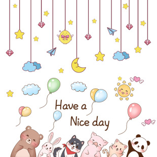 新品 饰贴画墙纸 网红卧室床头改造墙贴纸ins少女心房间布置S墙面装