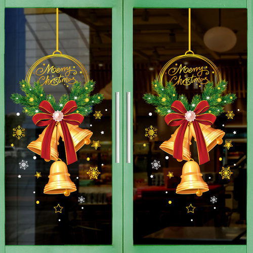 圣诞节活动装饰玻璃门贴纸