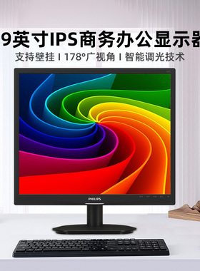 飞利浦19S4QAB 19英寸电脑液晶显示器IPS壁挂商务办公监控显示屏