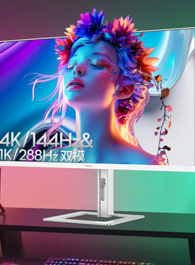 飞利浦27英寸4K144hz超清显示器双模设计游戏屏幕苹果27E2N5900RW