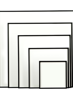 空白黑色相框正方形窄边空框铝合金画框装裱金属方形框架挂墙定制