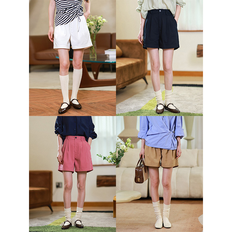 多着高腰韩版四色花苞短裤