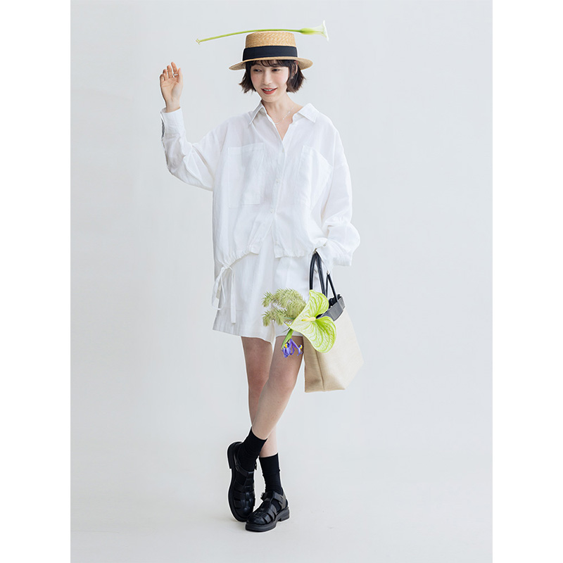 多着玫瑰花提取纤维天丝亚麻衬衫