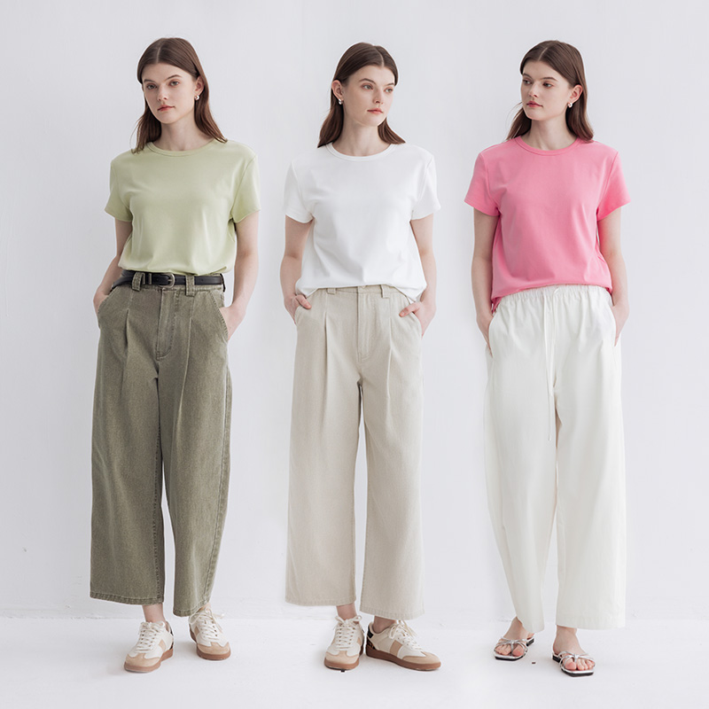 多着轻薄透气棉混纺短袖T恤