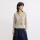 毛衣 Dotdrobe多着 米咖 女秋季 叠穿长袖 镂空间隔蝙蝠袖 针织开衫