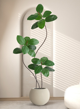 仿真绿植橡皮树盆栽室内客厅装饰花仿生植物假树高端轻奢落地摆件