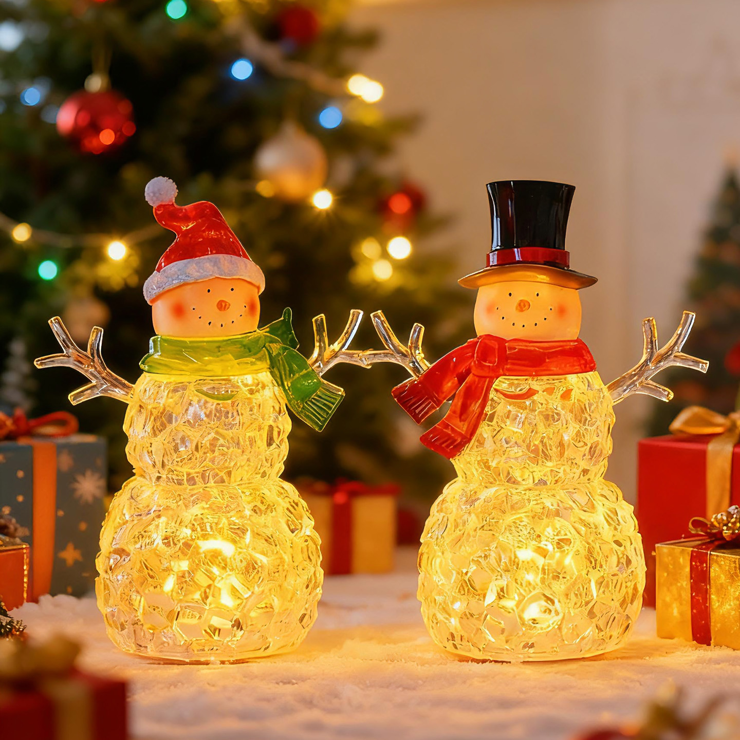 2025圣诞装饰品雪人小夜灯