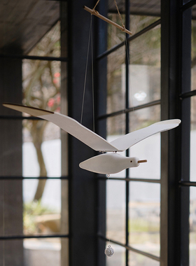 会飞的海鸥木质飞鸟装饰品