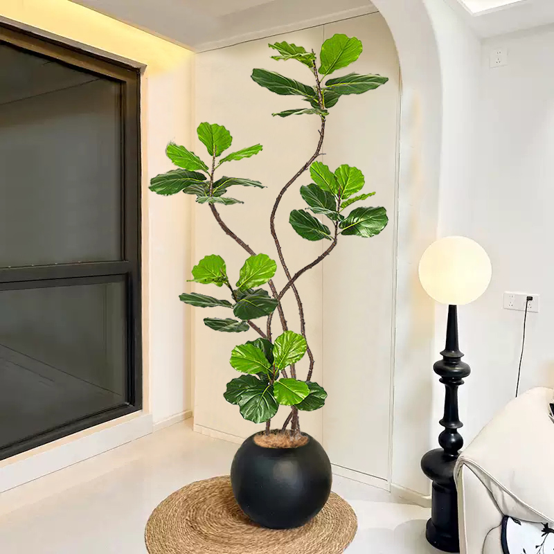 仿真植物琴叶榕落地盆栽室内大型仿生绿植摆件客厅轻奢装饰花假树