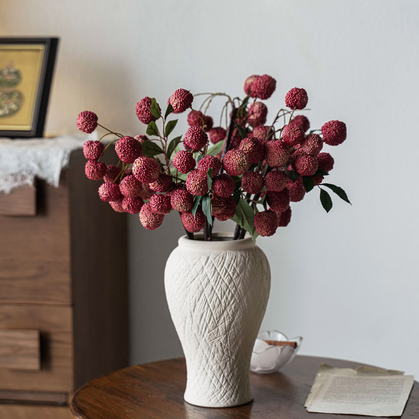 仿真荔枝寓意励志果实枝条植物