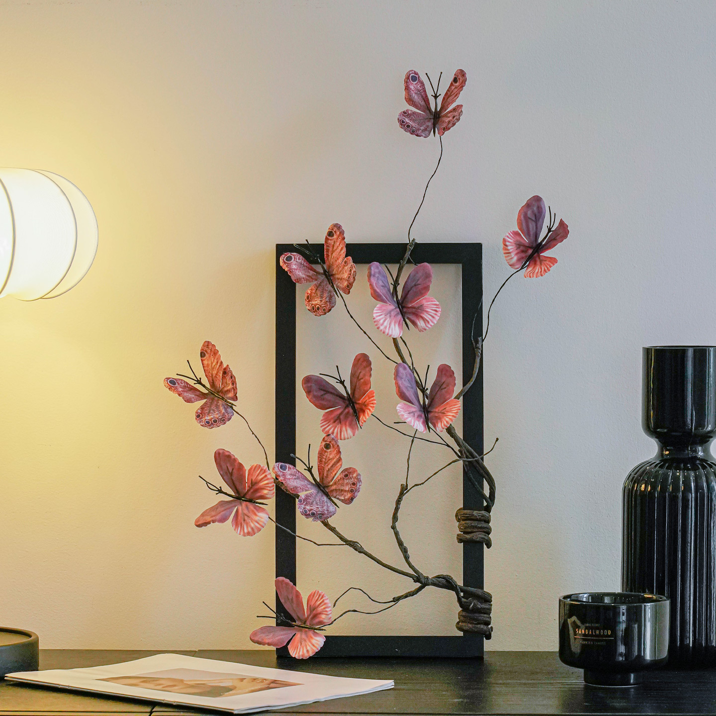 新中式仿真蝴蝶花假花桌面摆件酒店民宿咖啡馆装饰插花直播背景墙