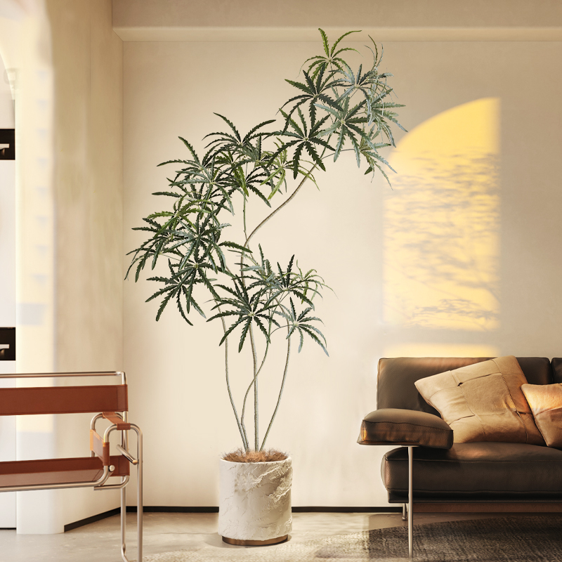 仿真植物孔雀木落地盆栽室内大型仿生绿植摆件客厅轻奢装饰花假树