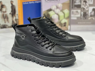 SW兽王193-103冬季新款男士真皮绑带低帮靴加绒保暖软底皮鞋