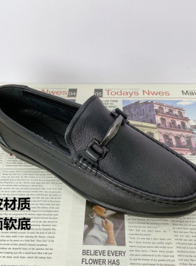 SW兽王专柜正品男鞋真皮休闲皮鞋软底软面透气爸爸鞋一脚蹬懒人鞋