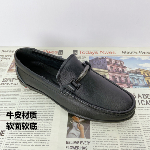 SW兽王专柜正品男鞋真皮休闲皮鞋软底软面透气爸爸鞋一脚蹬懒人鞋